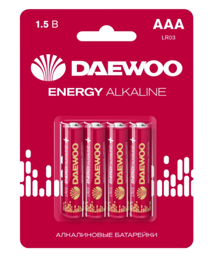 Батарейка LR03 DAEWOO Energy Alkaline AAA  LR03EA-4B